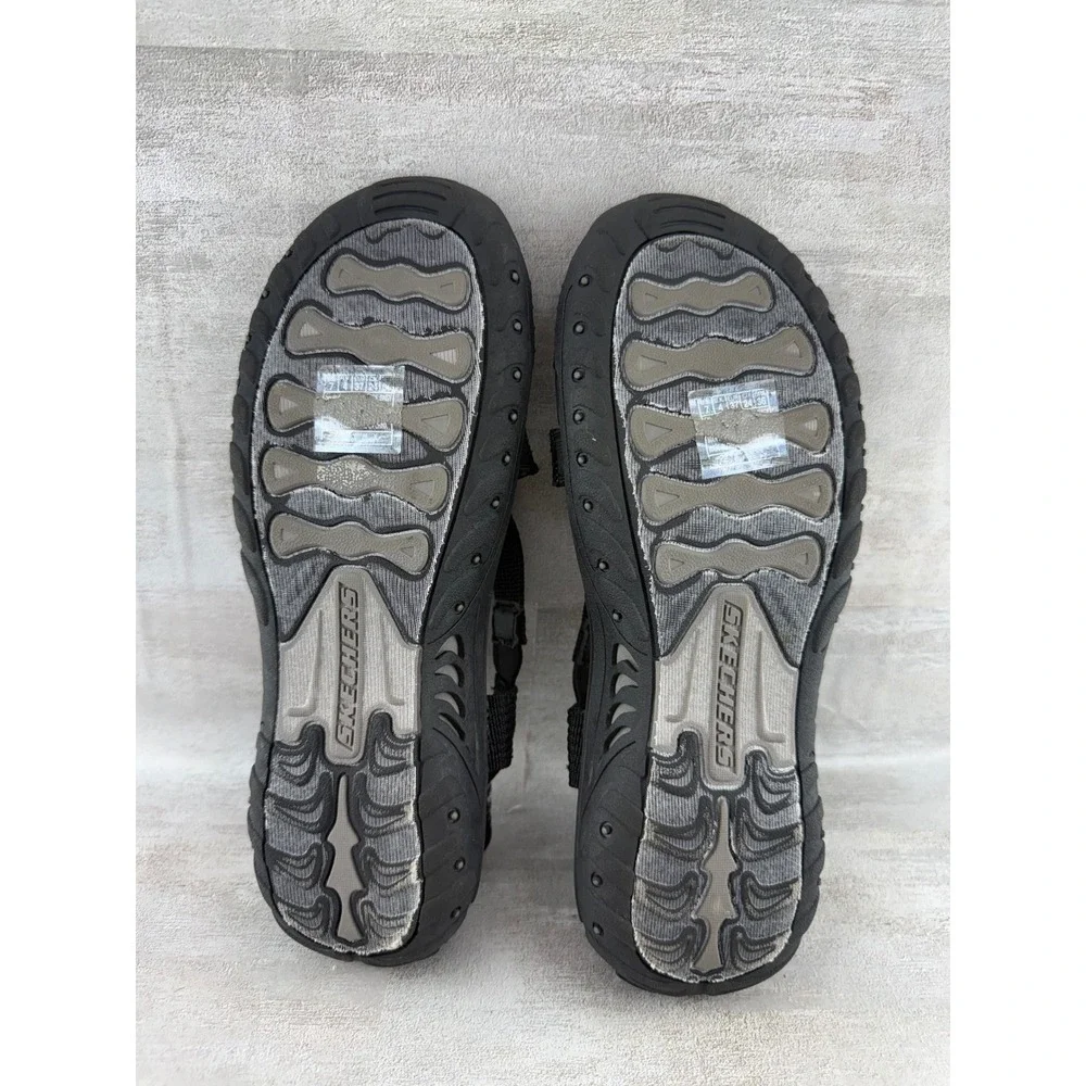Skechers Outdoor Lifestyle Women Black White Strappy Sport Sandals Size 7